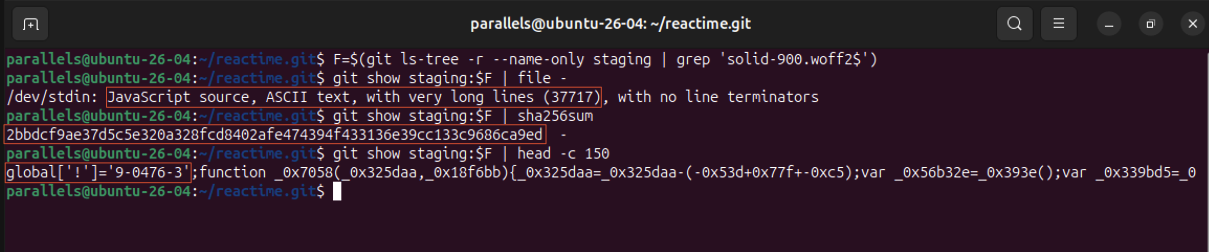 `file` reports JavaScript source