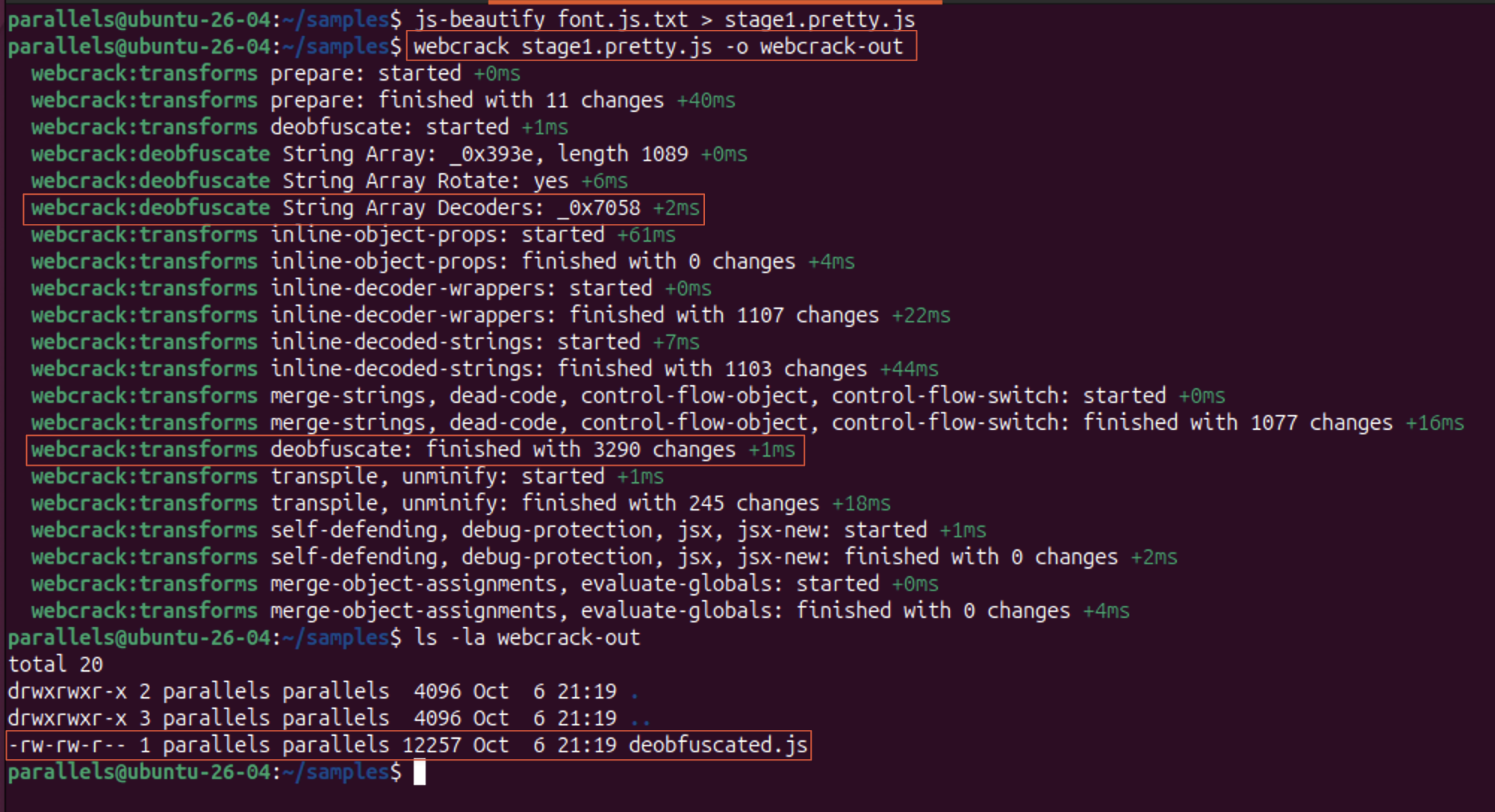 webcrack deobfuscation